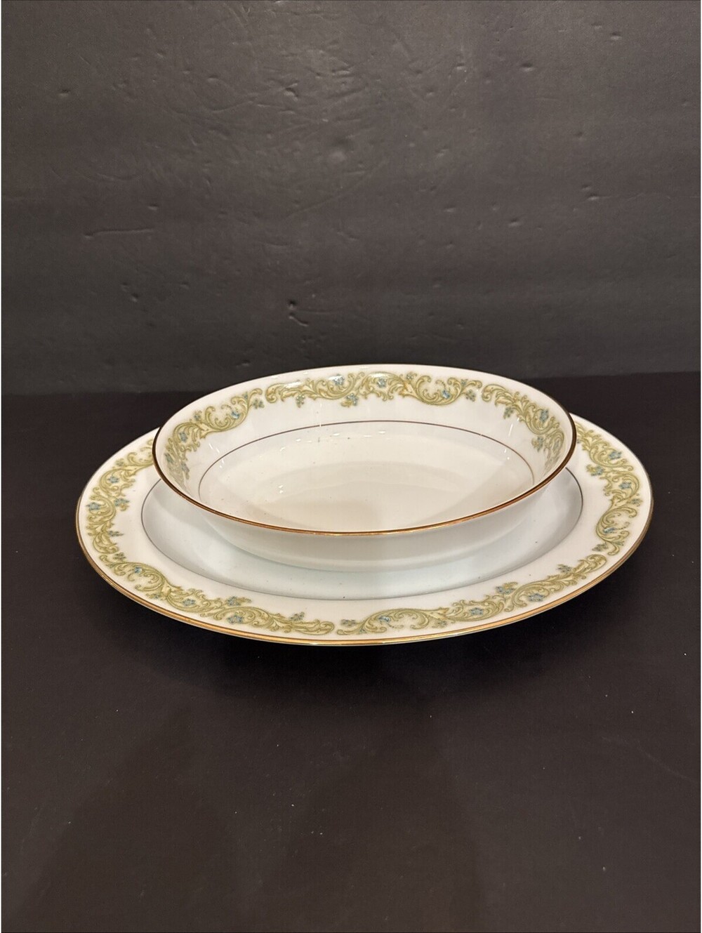 Vintage Noritake Maytone Oval Serving Bowl  9.5” And Platter 13 5/8” Japan